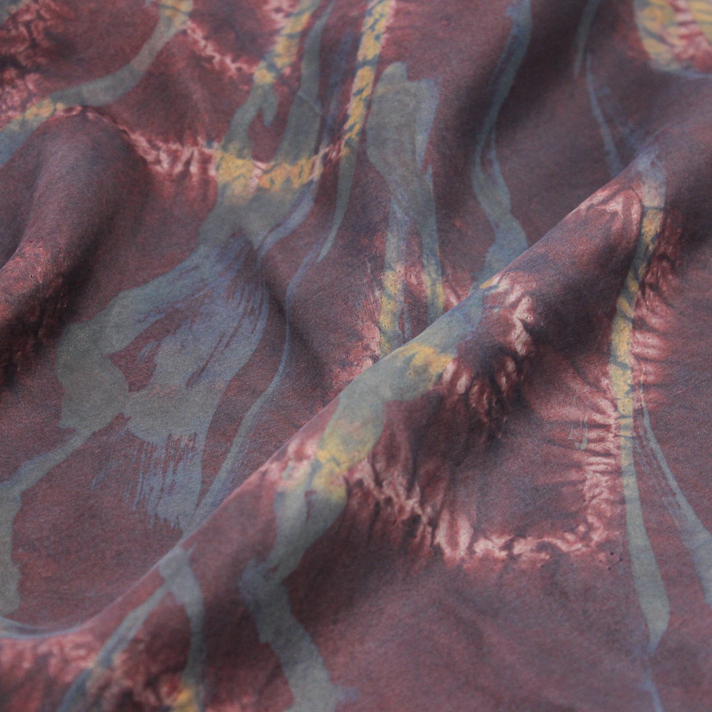 Raspberry Cane Dye Silk Scarf