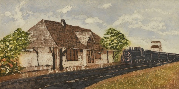 At the Station - Watercolour batik