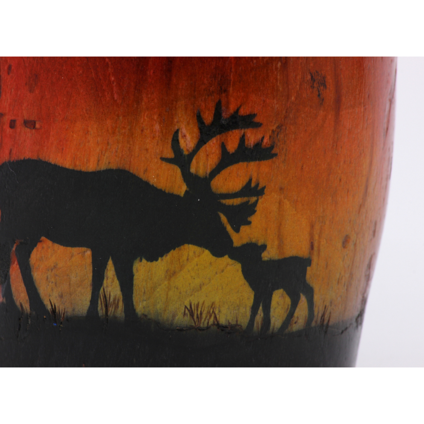 silhouette of caribou doe and calf 