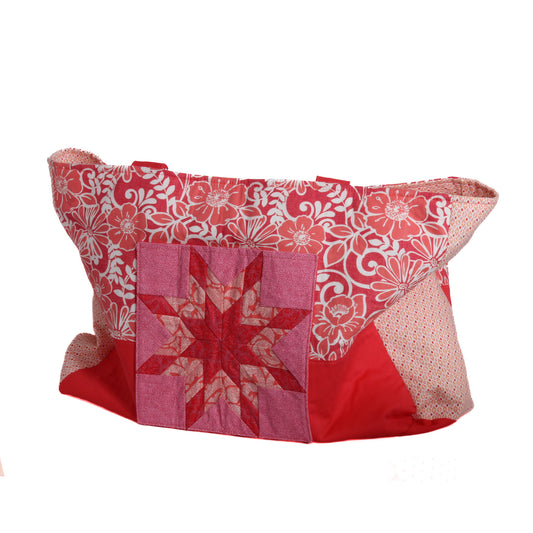 pink bag with star blanket motif 