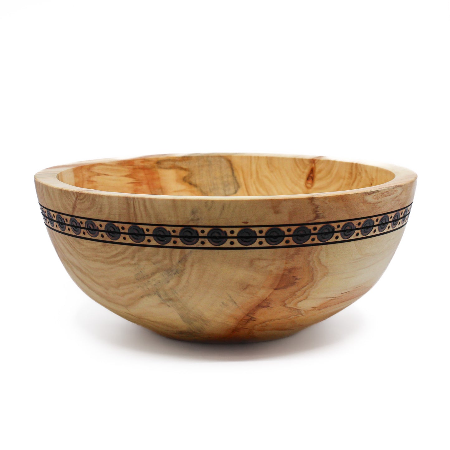 wood bowl with rim accent 