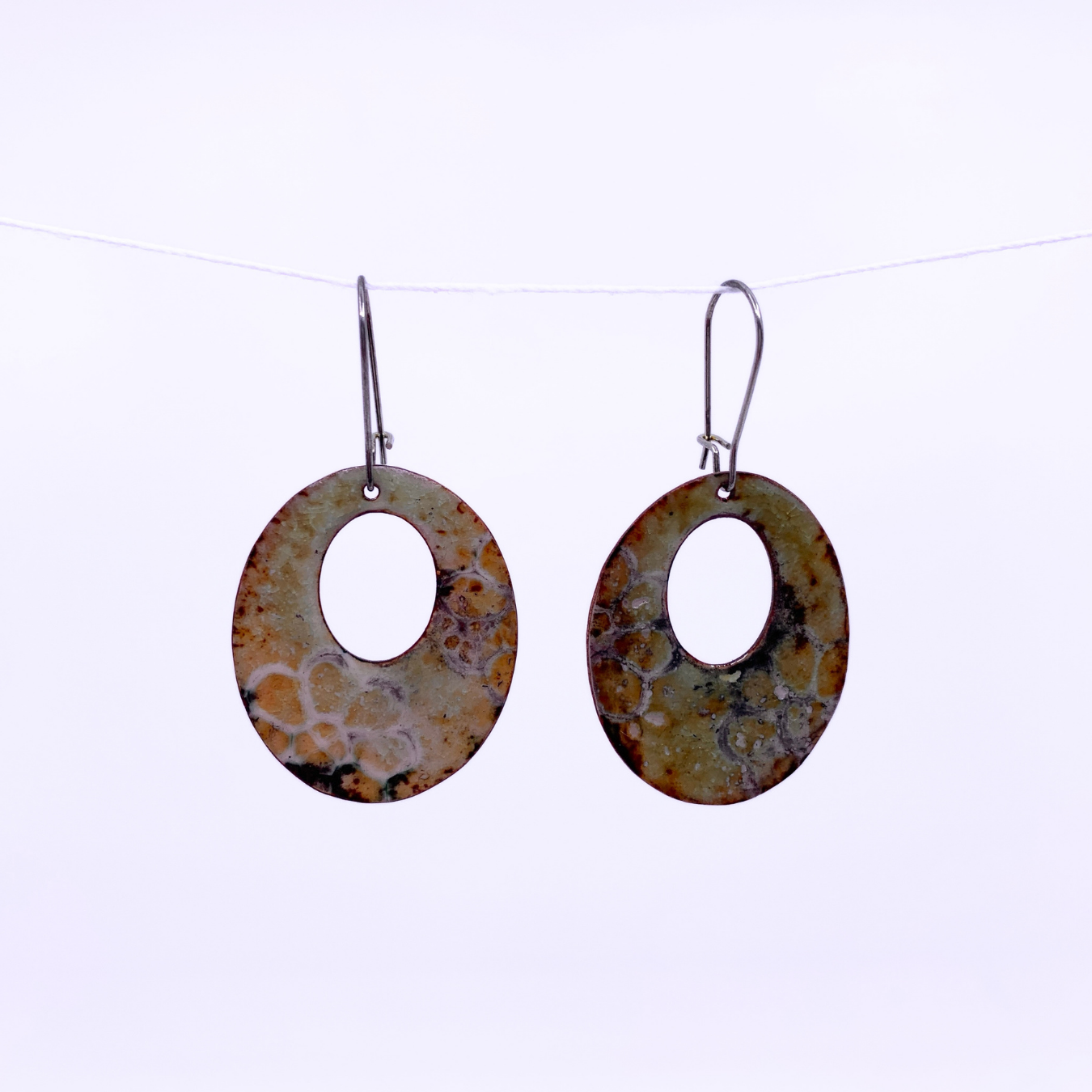 Open Oval Floral Earrings