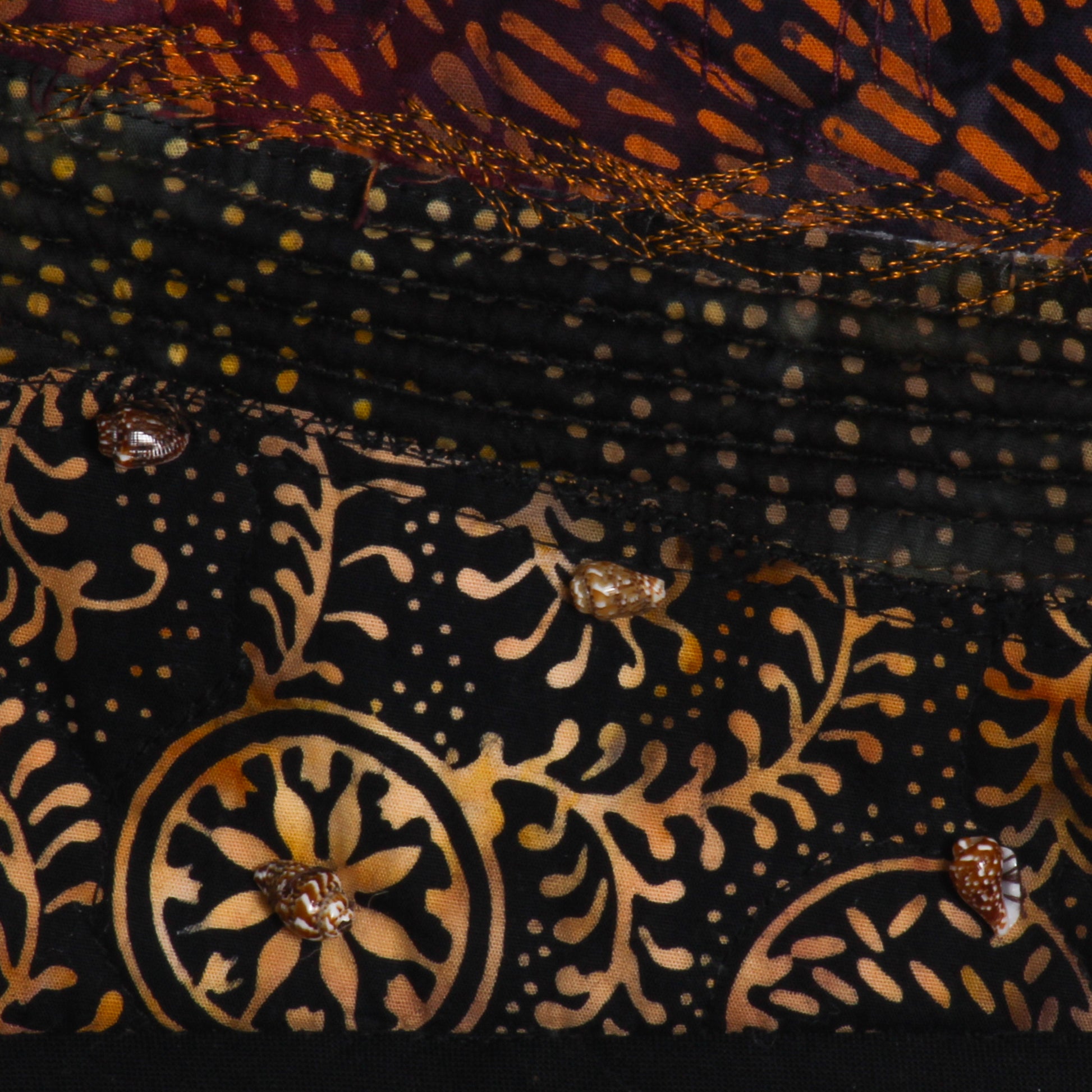 thread painting of prairie soil layers 