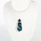 Necklace with a colorful pendant on a white background