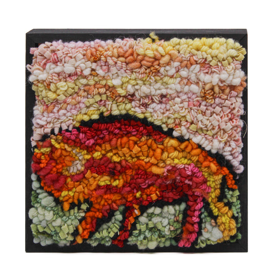 Firey Bison - Rug Hooking