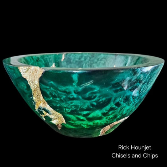 Green wood bowl