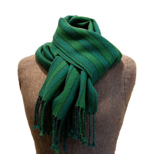 Shades of Teal Wool Scarf