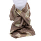 Brown scarf with gingko leaves 