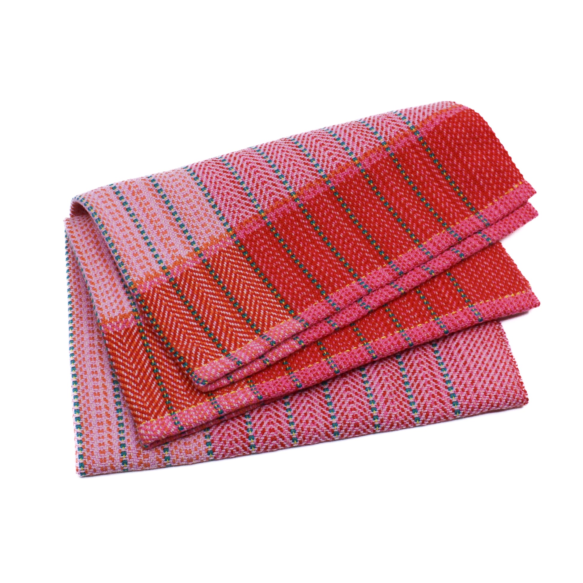 pink stripe tea towel 