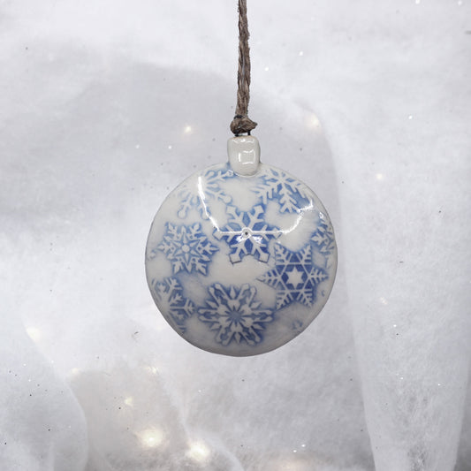 snowflake clay ornament