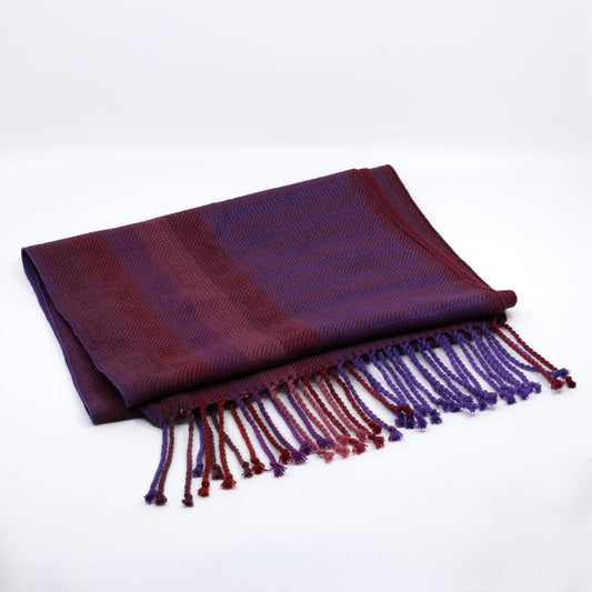 Turned Twill Red & Purple Scarf