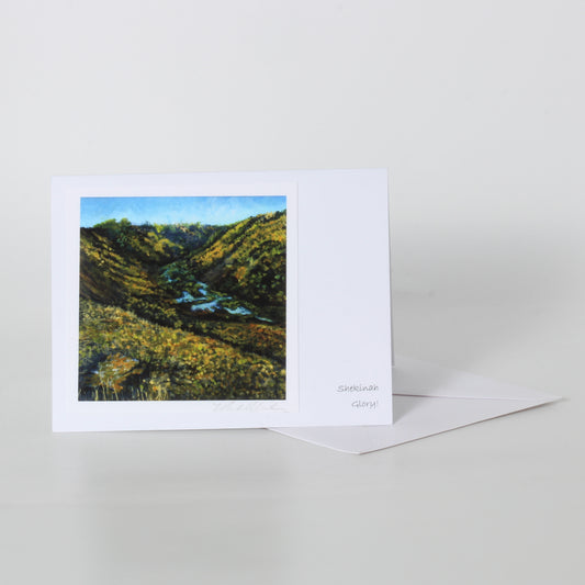 Greeting card of green valley 