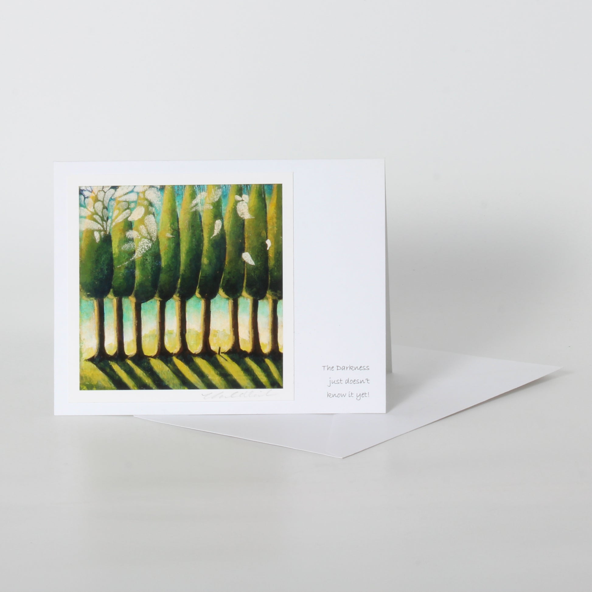 Greeting card of trees 