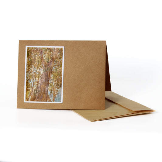 Birch bark pyrography card 