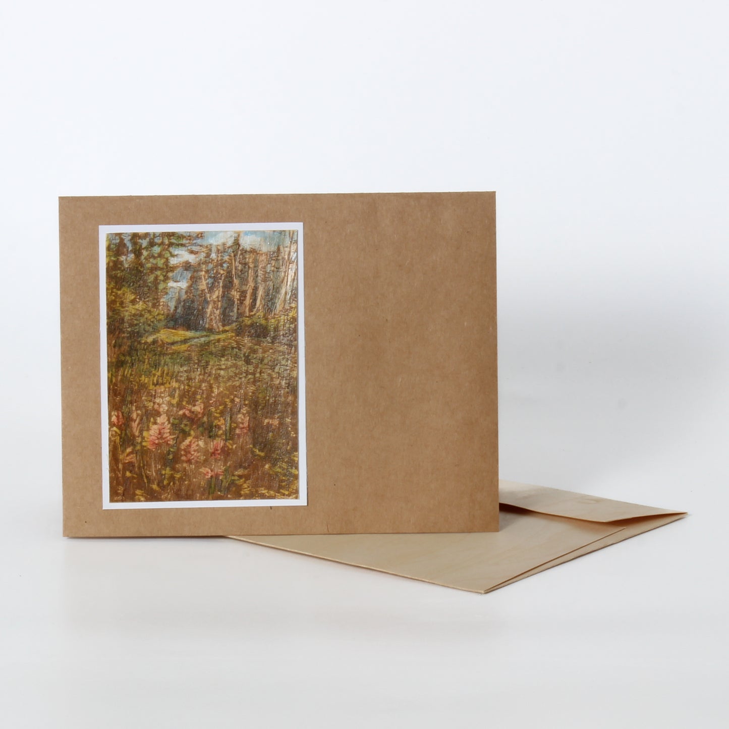 Birch bark pyrography card 
