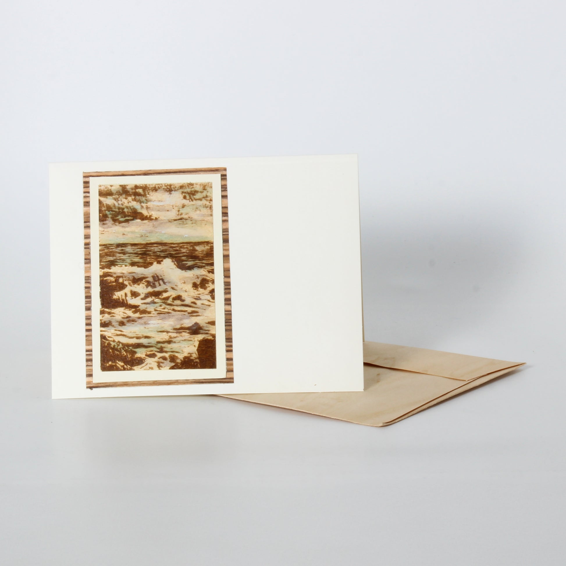 Birch bark pyrography card 