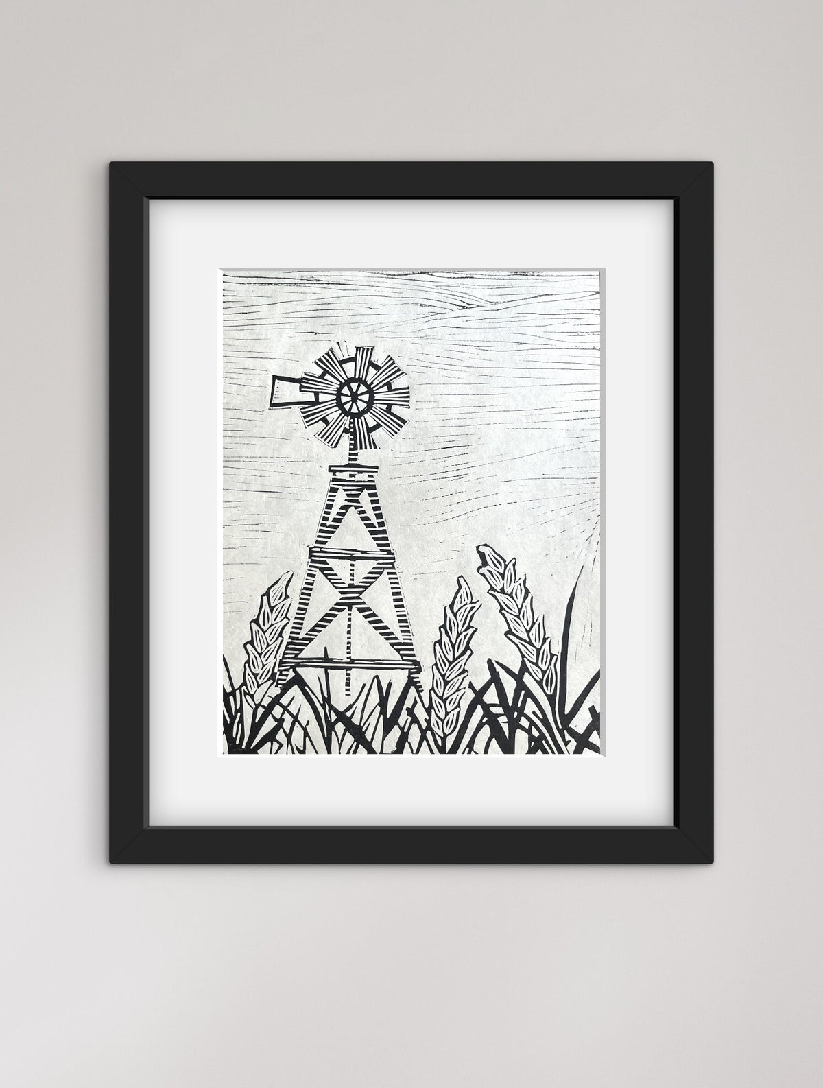Vanishing - Framed linocut
