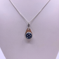 white and blue on silver necklace 