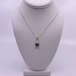 white and blue glass on silver necklace 