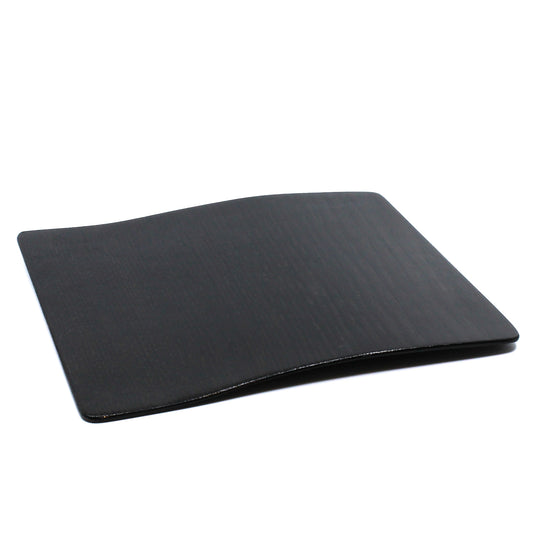 Black square sushi tray, warped in a wave