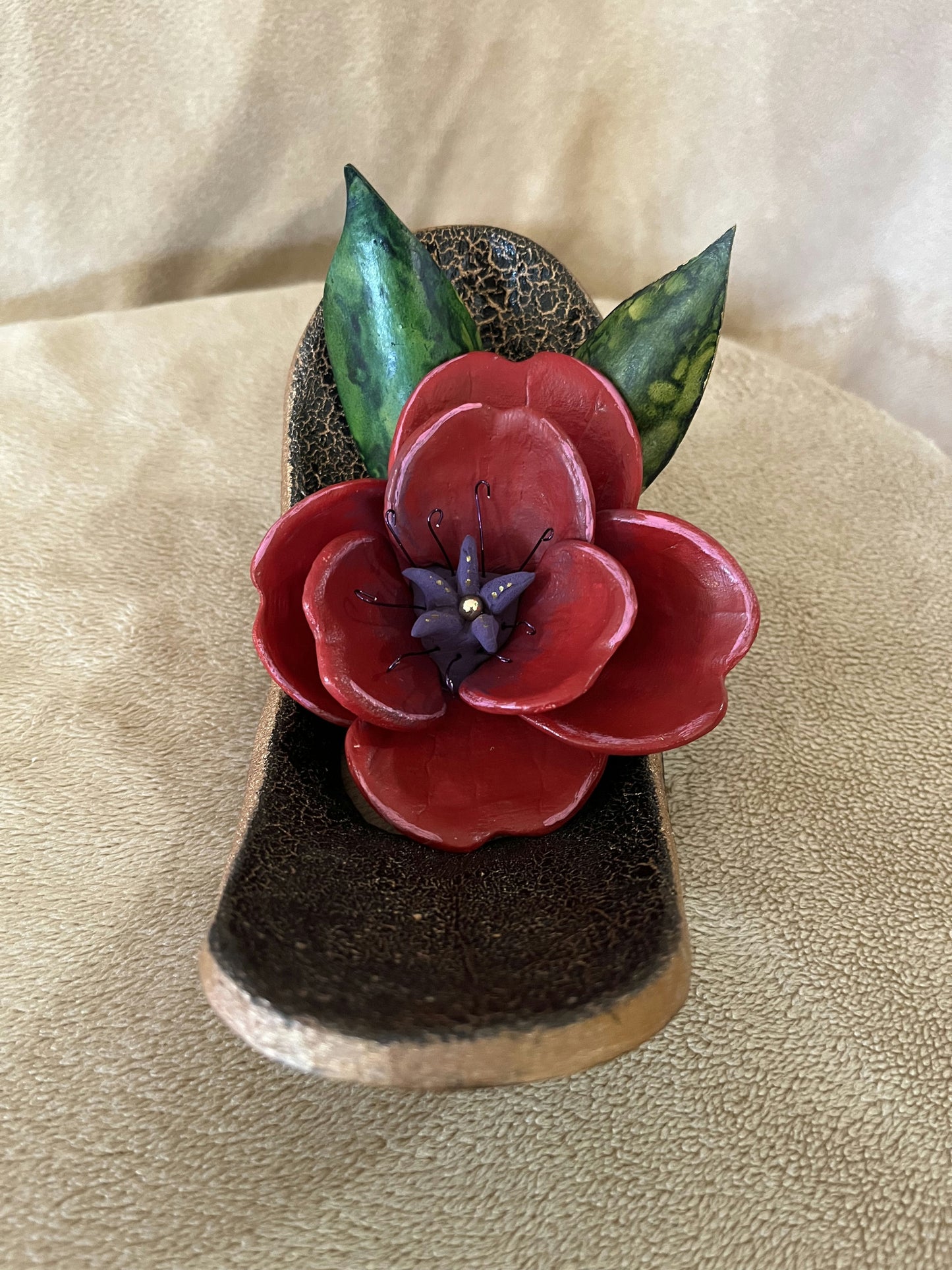 Red Flower - Gourd Carving