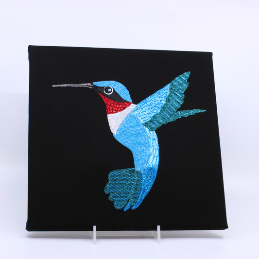 Humming Bird - Fabric Collage