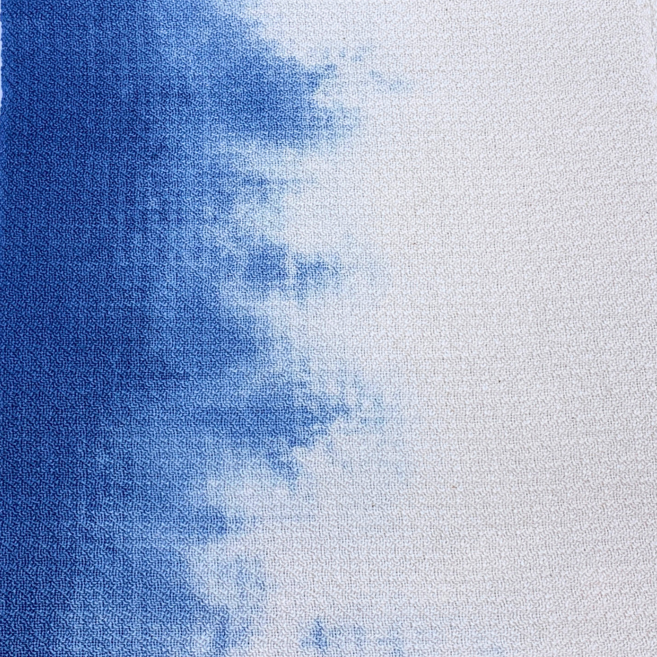 blue and white hand woven scarf 