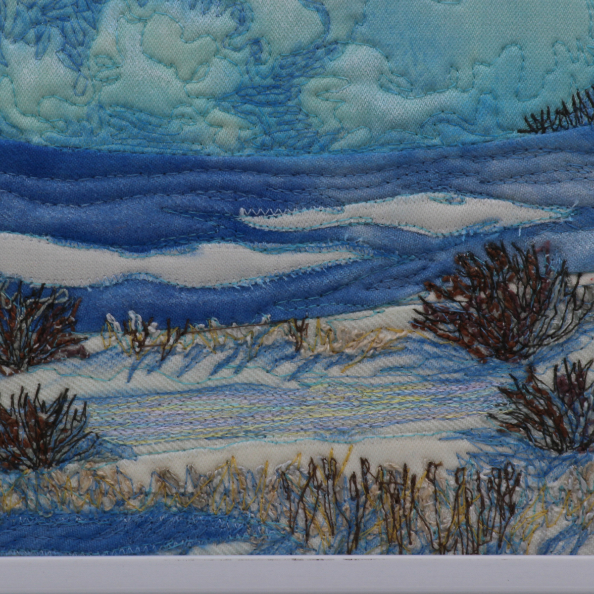 Winter Slough - Framed Thread Painting