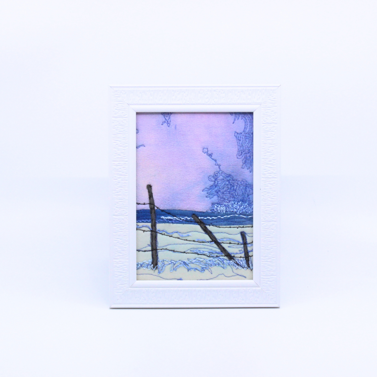 Winter Posts VII- Framed Thread Painting