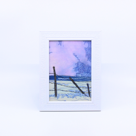 Winter Posts VII- Framed Thread Painting