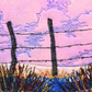 Winter Posts V- Framed Thread Painting
