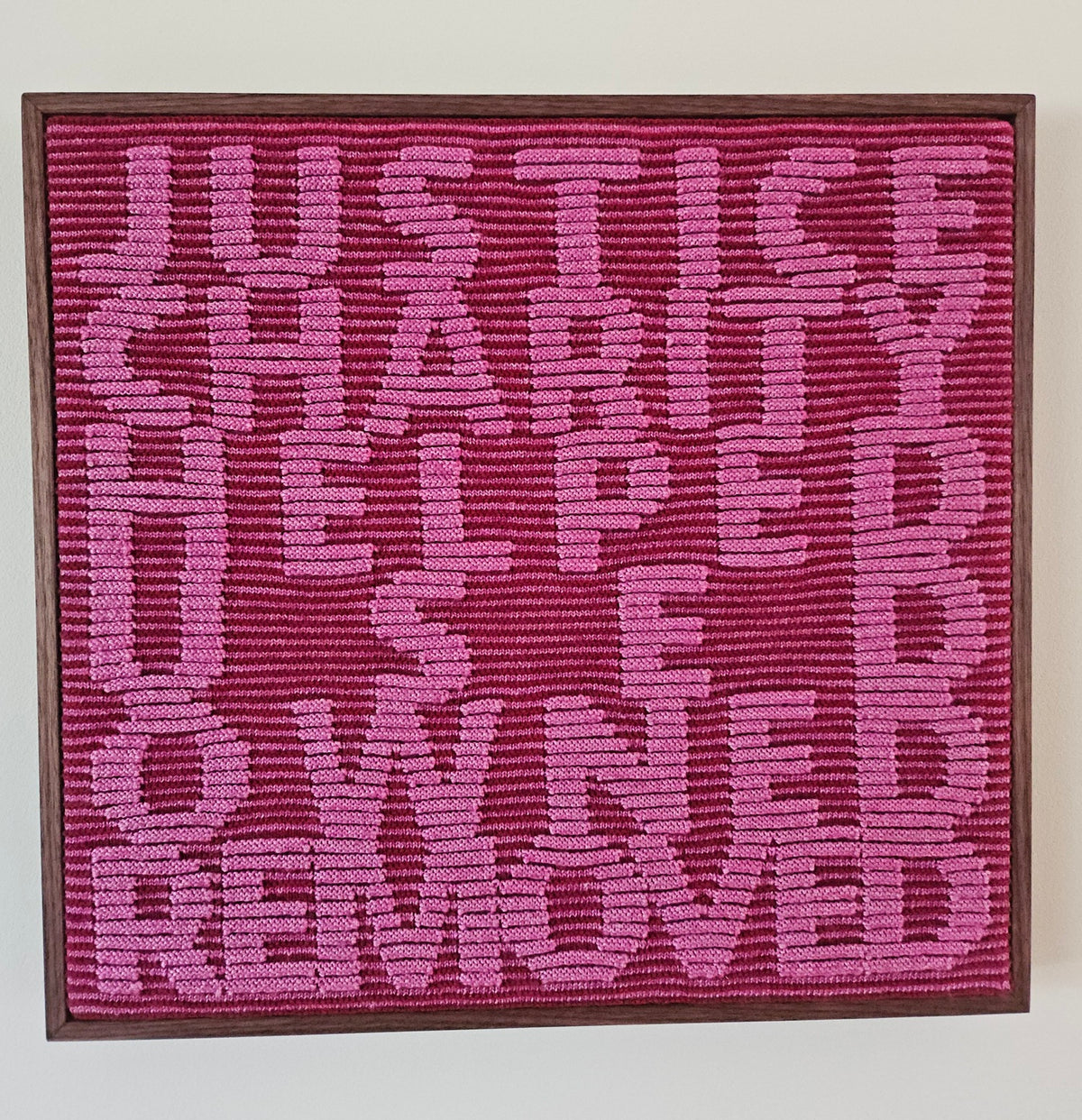 Descending From Justice - Knitted wall hanging