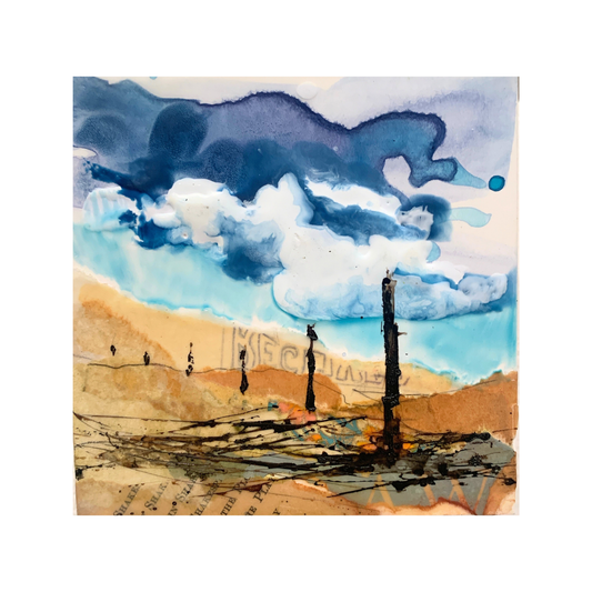 Strong Fence - Encaustic panel