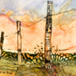 Spectacular Sunset - Encaustic panel