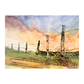 Spectacular Sunset - Encaustic panel