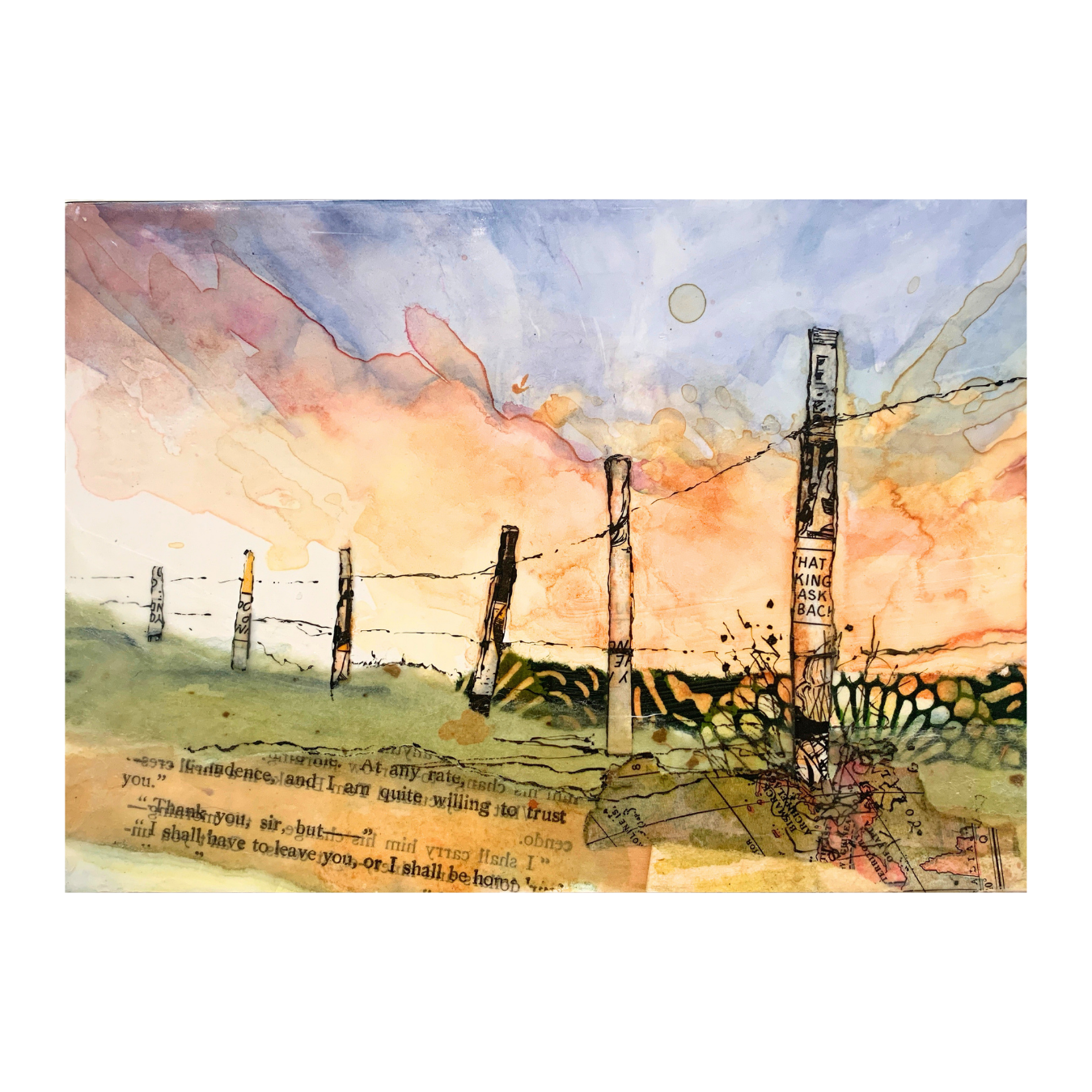 Spectacular Sunset - Encaustic panel