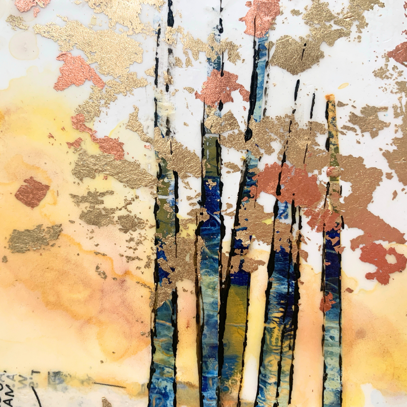 Blue Aspen - Encaustic panel