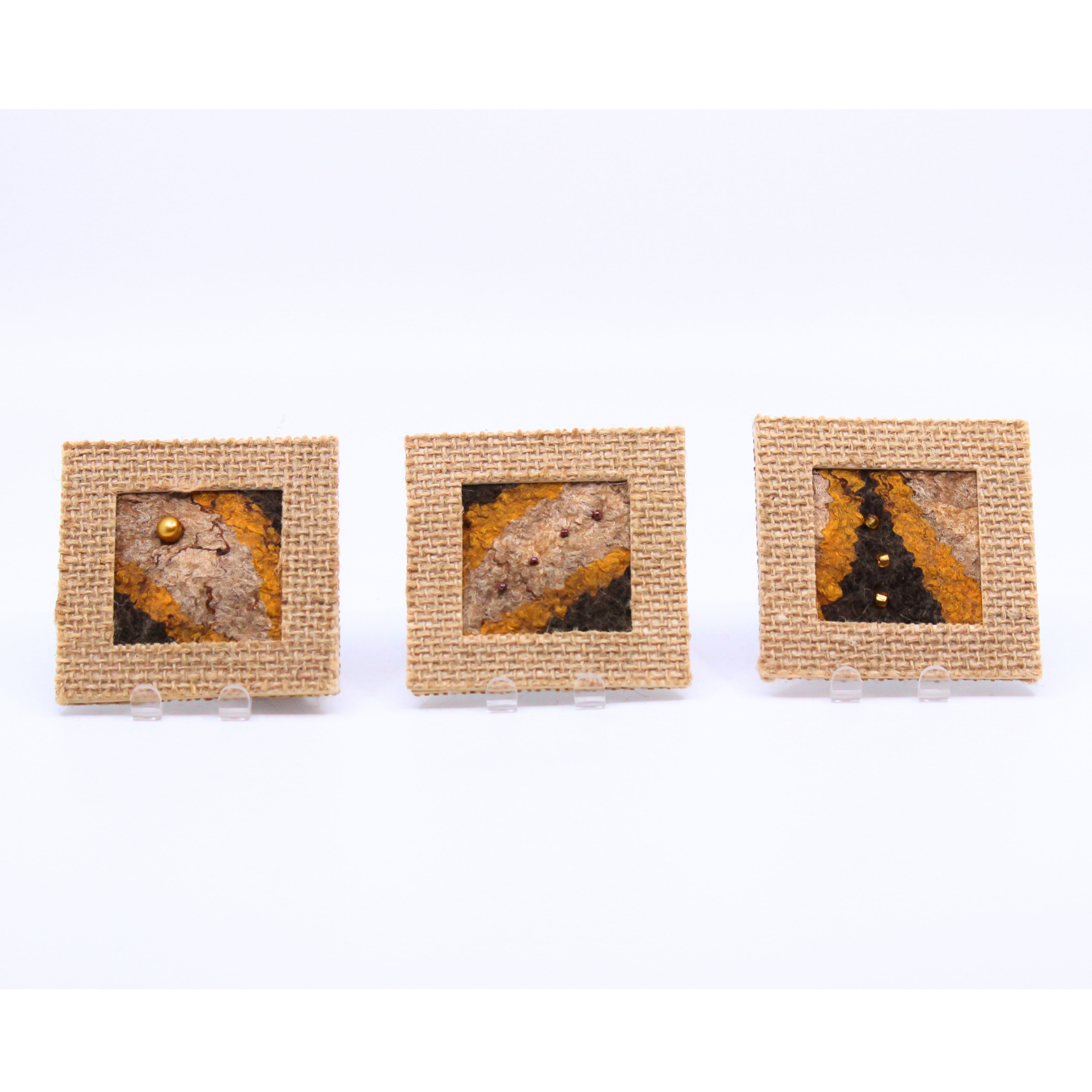 3 Mini Burlap Frames