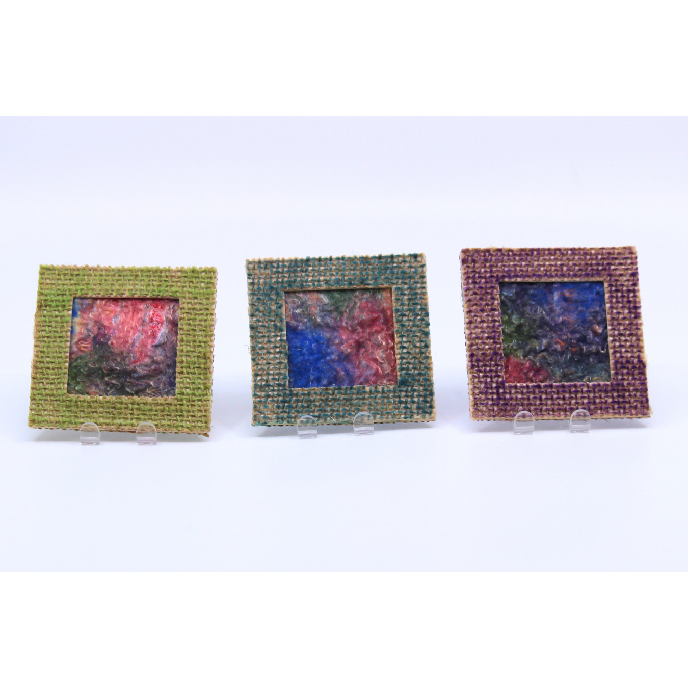 3 Mini Burlap Frames