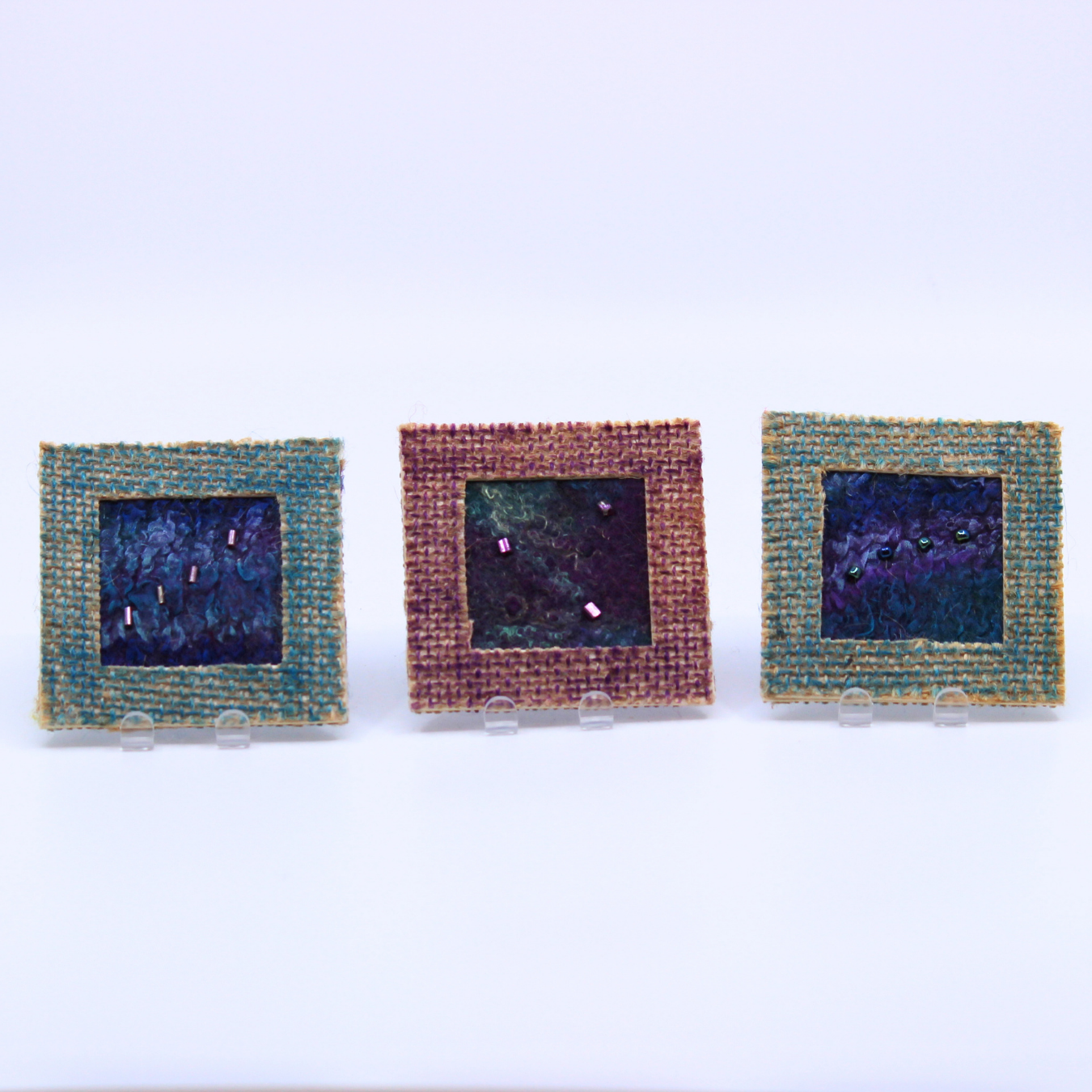 3 Mini Burlap Frames