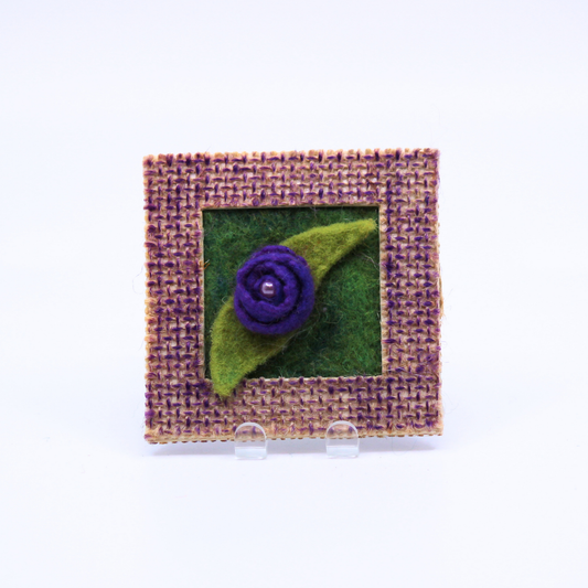 Purple Rose Mini Burlap Frame