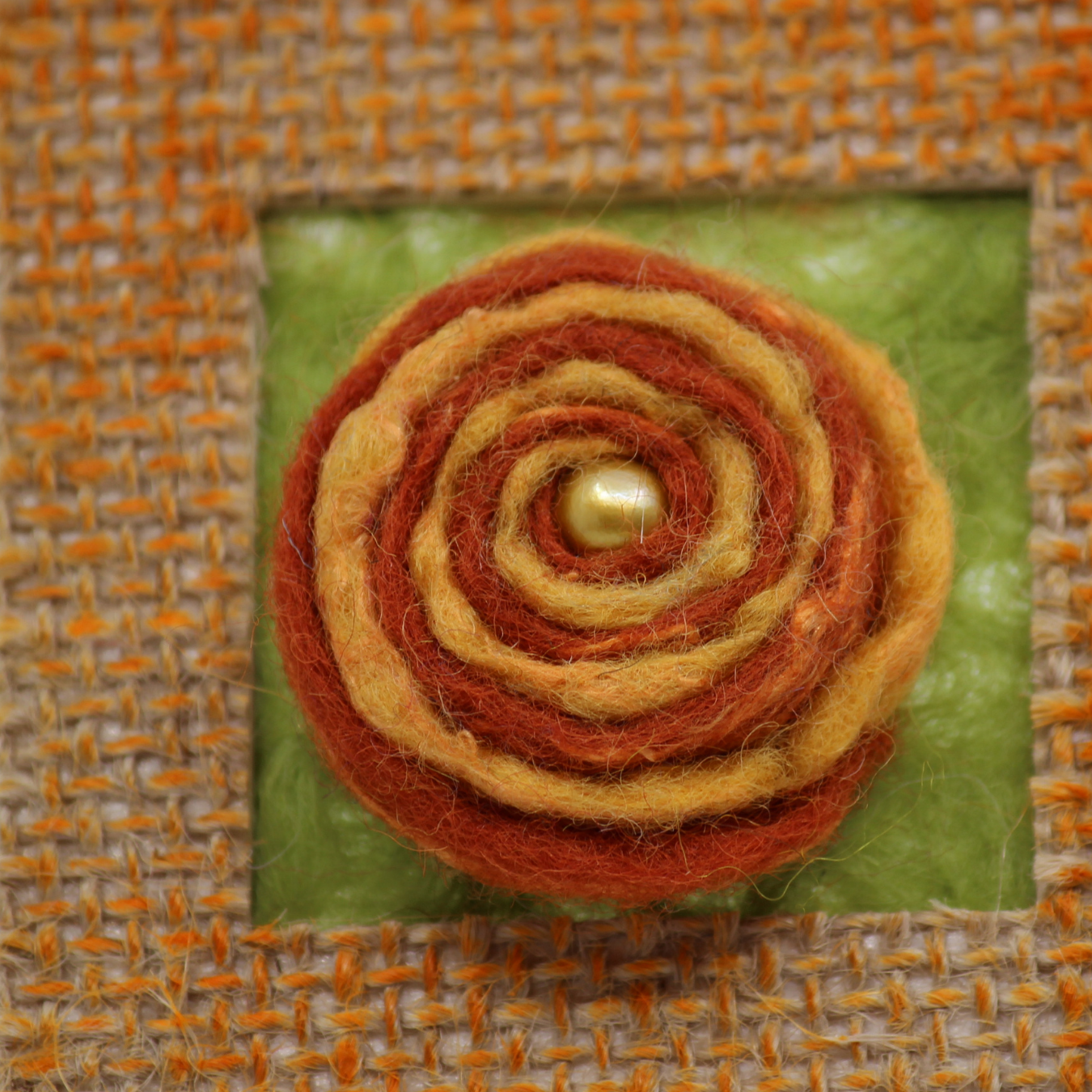 Orange Rose Mini Burlap Frame