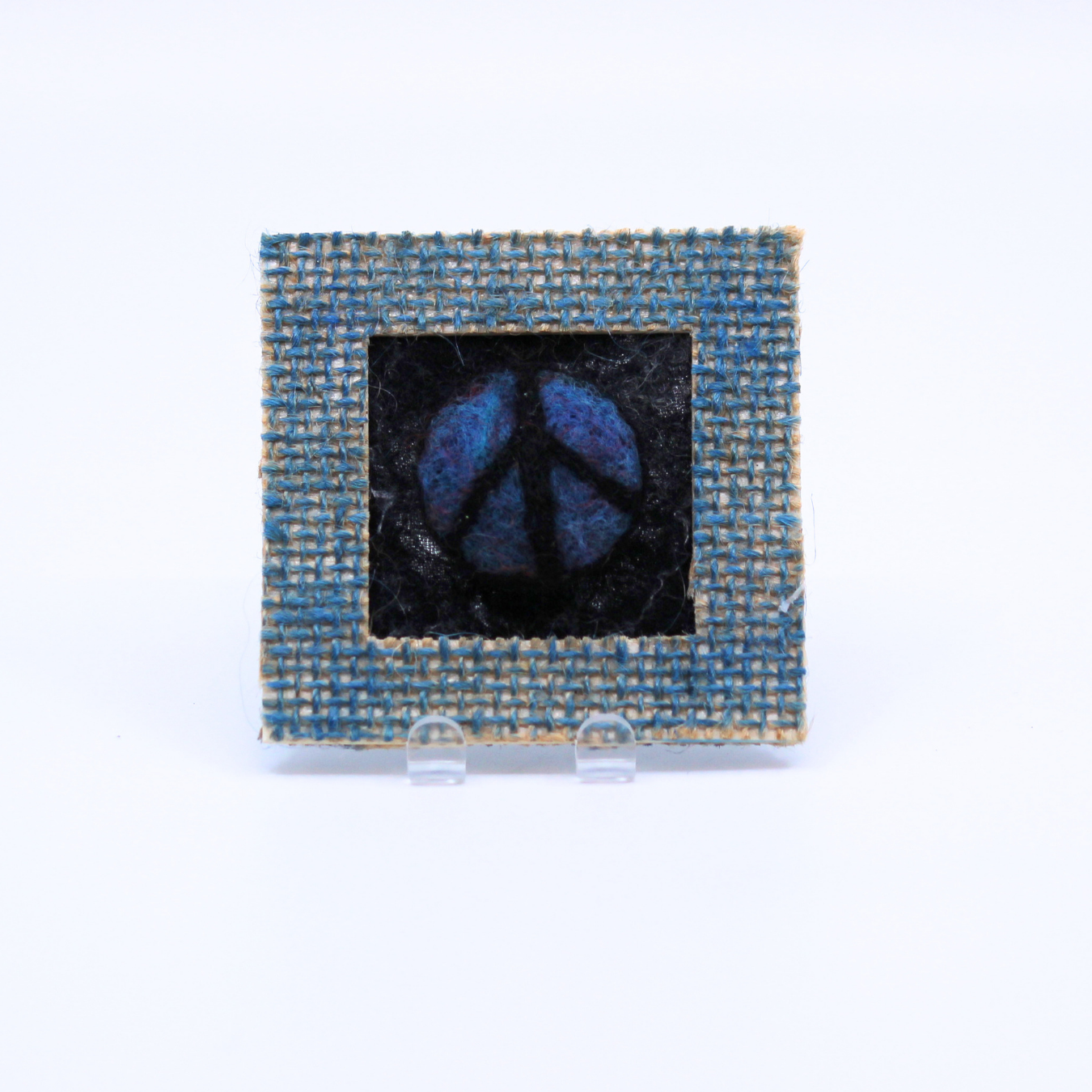 Peace Sign Mini Burlap Frame