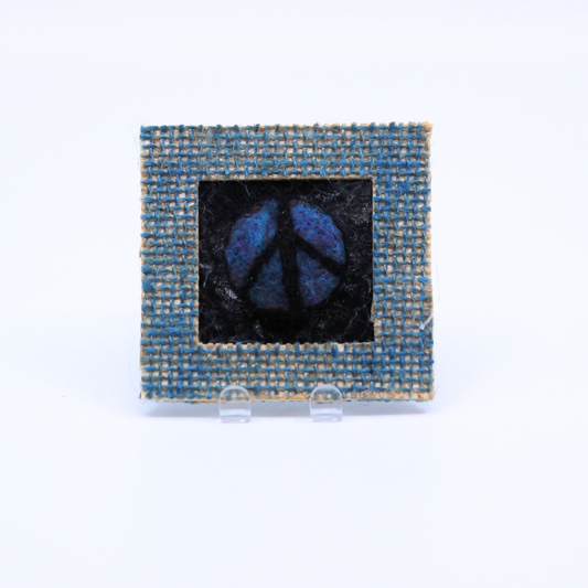 Peace Sign Mini Burlap Frame