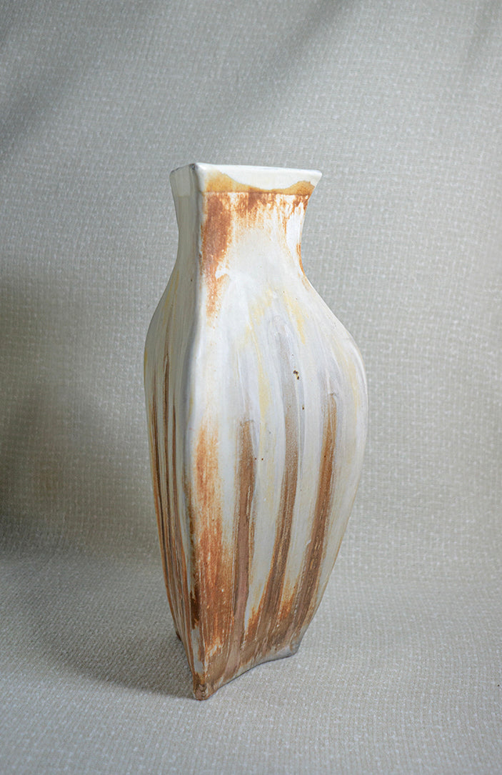 Triangle clay vase