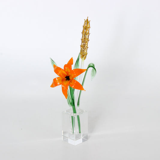 Lily & Wheat - Glass Sculpture