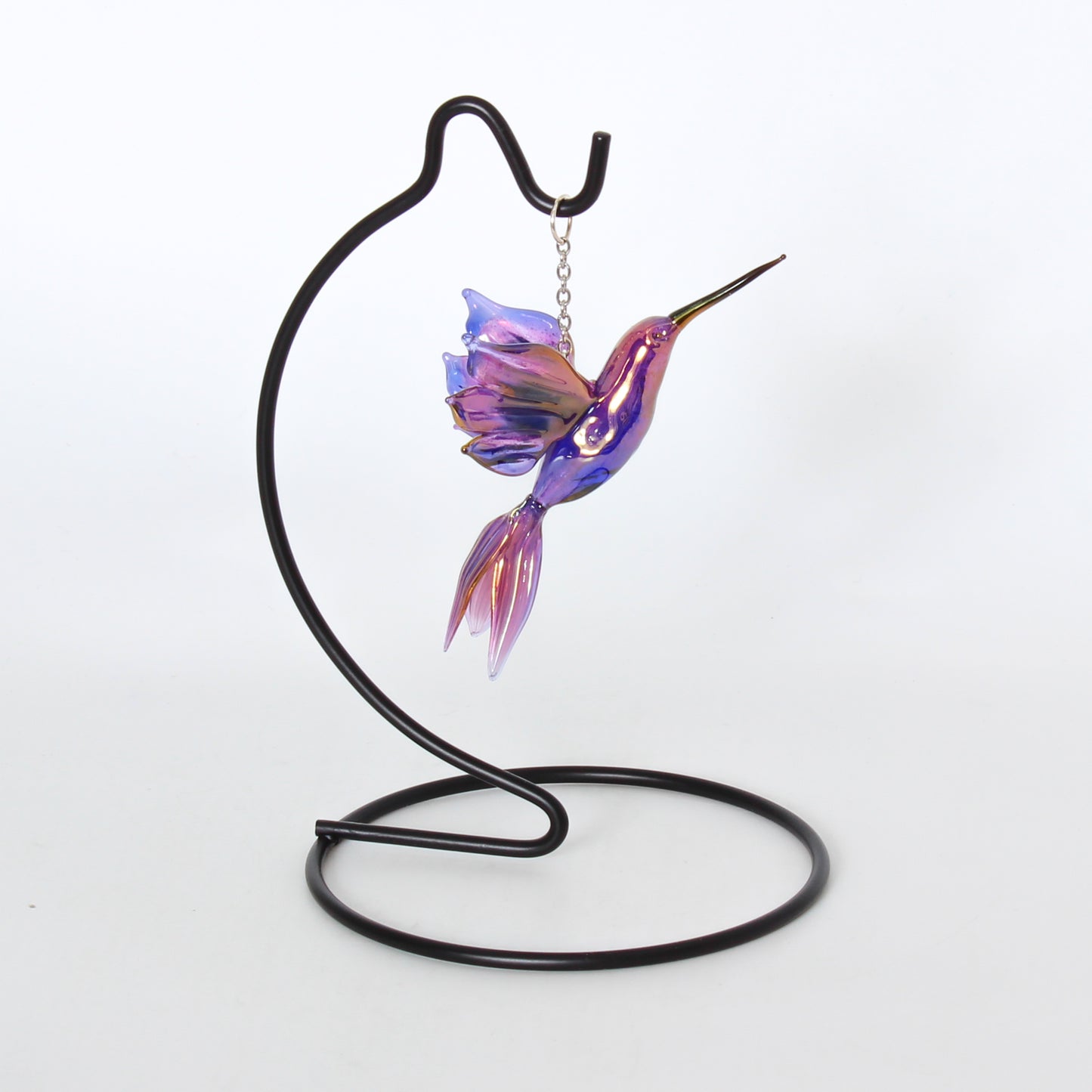 Purple Hummingbird - Glass Sculpture