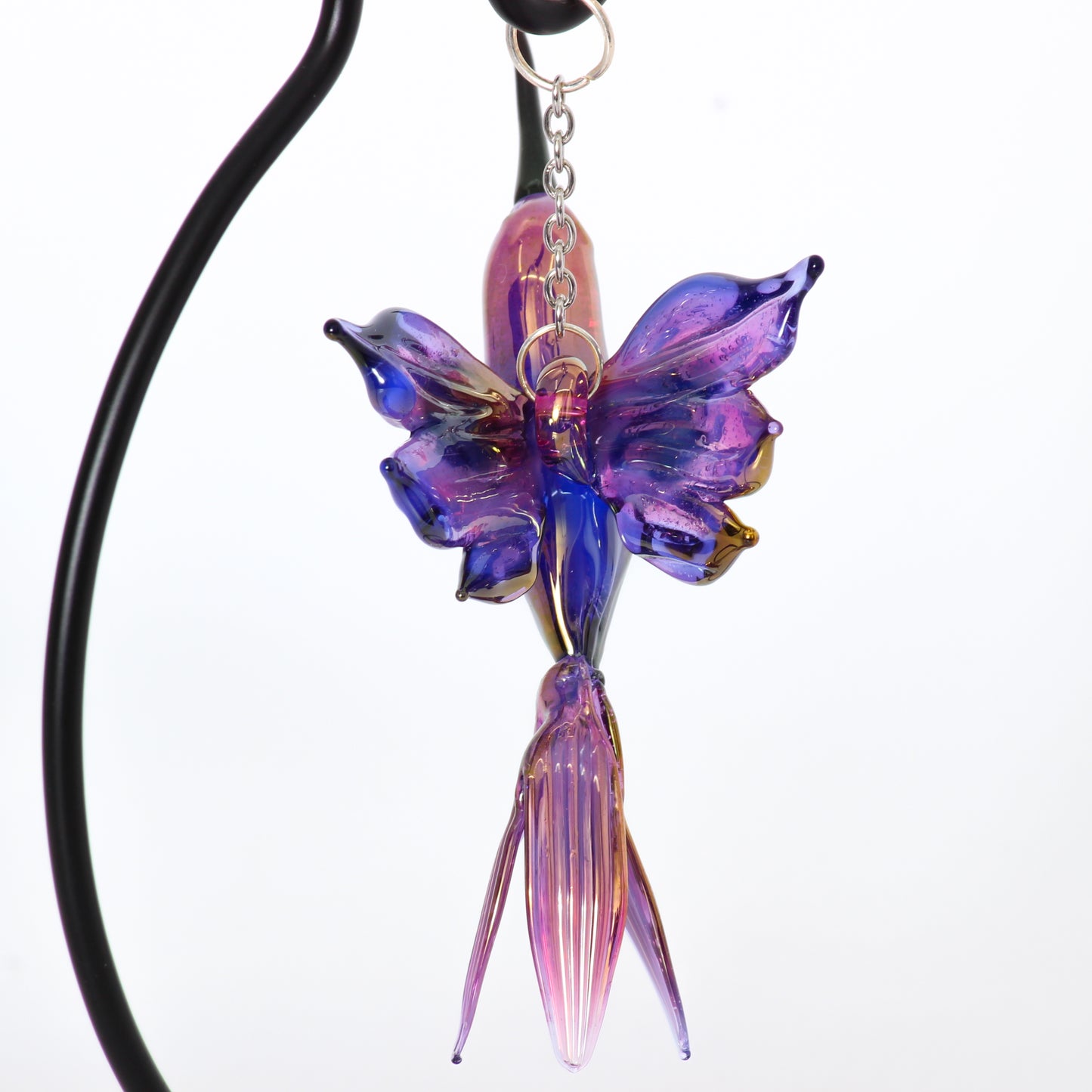 Purple Hummingbird - Glass Sculpture
