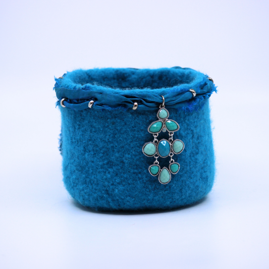 River of Blue - Felted Bowl