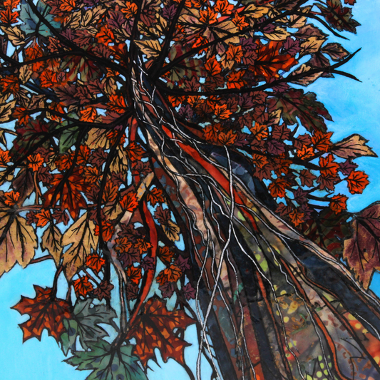 Looking Up - Mixed media panel